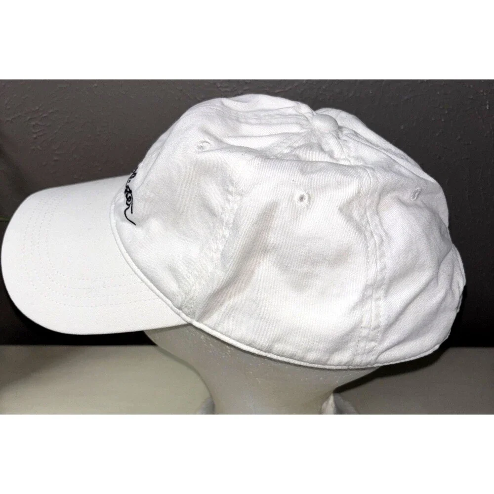Hollister Hat White Cotton StrapBack Baseball Cap Vintage Adult Black Logo